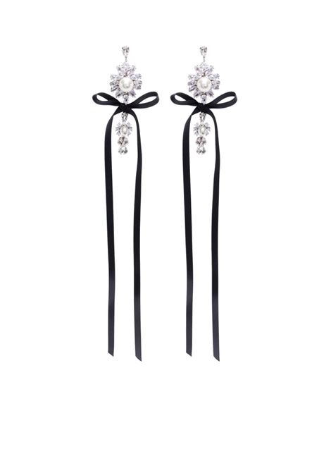 Silver and black Bow earrings Simone Rocha - women SIMONE ROCHA | Earrings | ERG5000906BLK